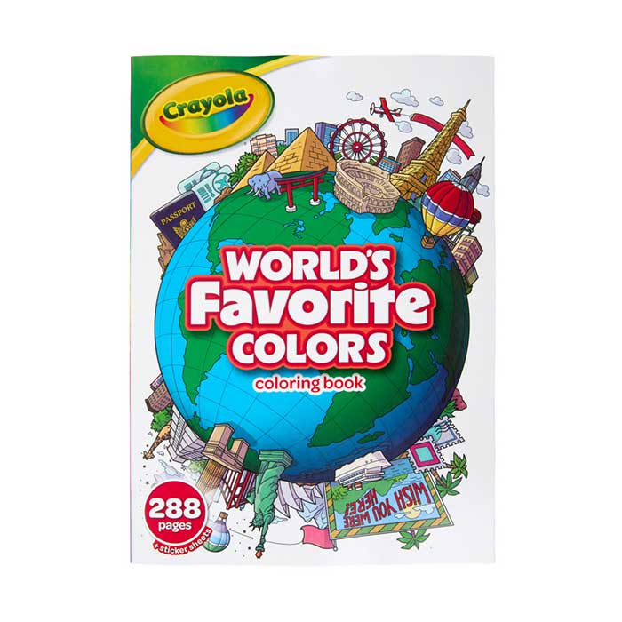 World's Favorite Color Coloring Book, 288 pages, front view.