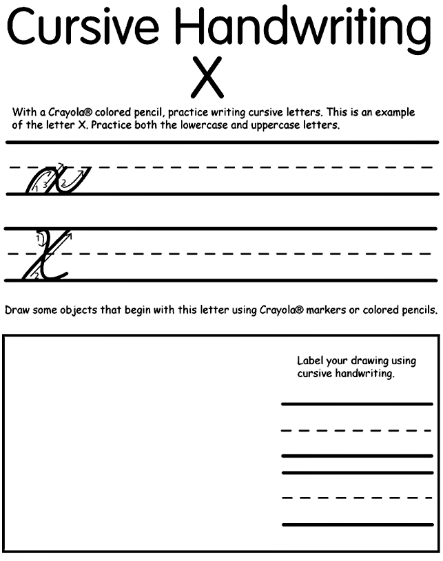 Writing Cursive X