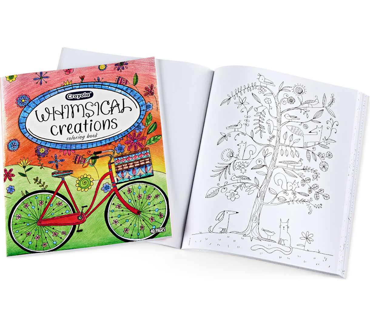 Whimsical Creations Coloring Book  40 pages. Front of book and select open page.