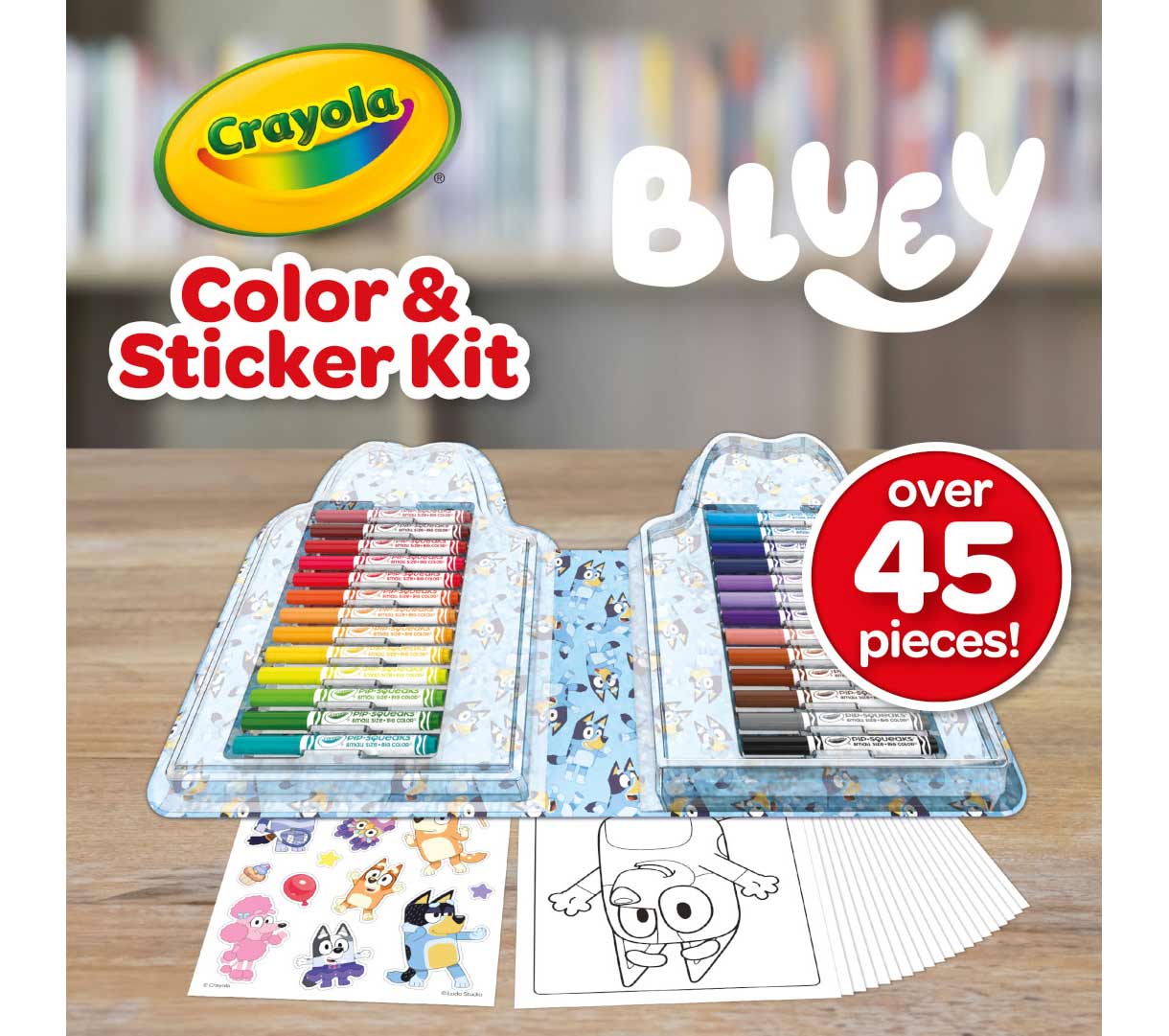 Bluey color and sticker kit. Over 45 pieces