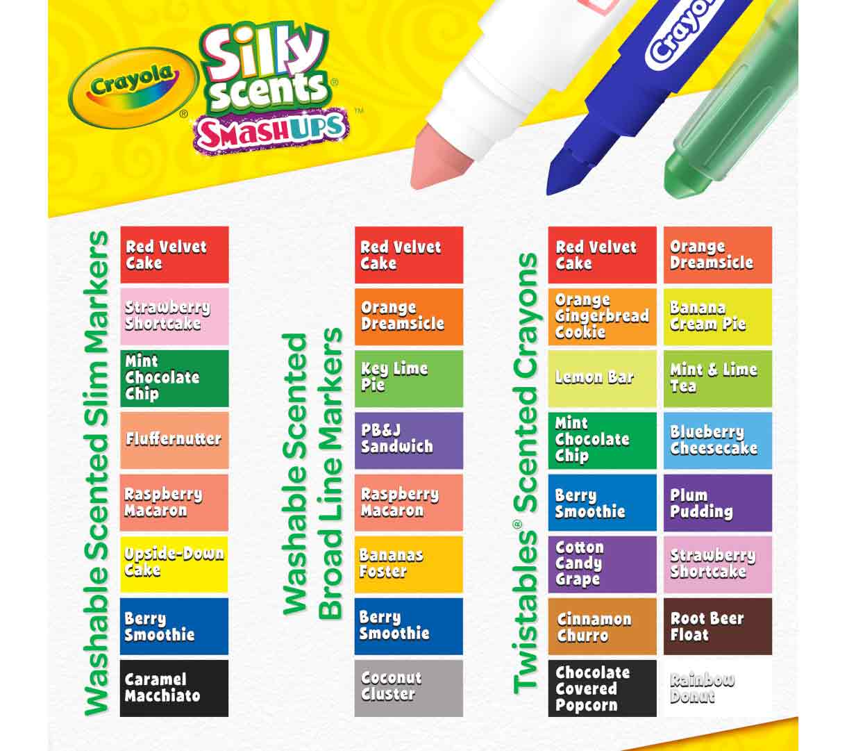 Silly Scents Mini Art Case color assortment.