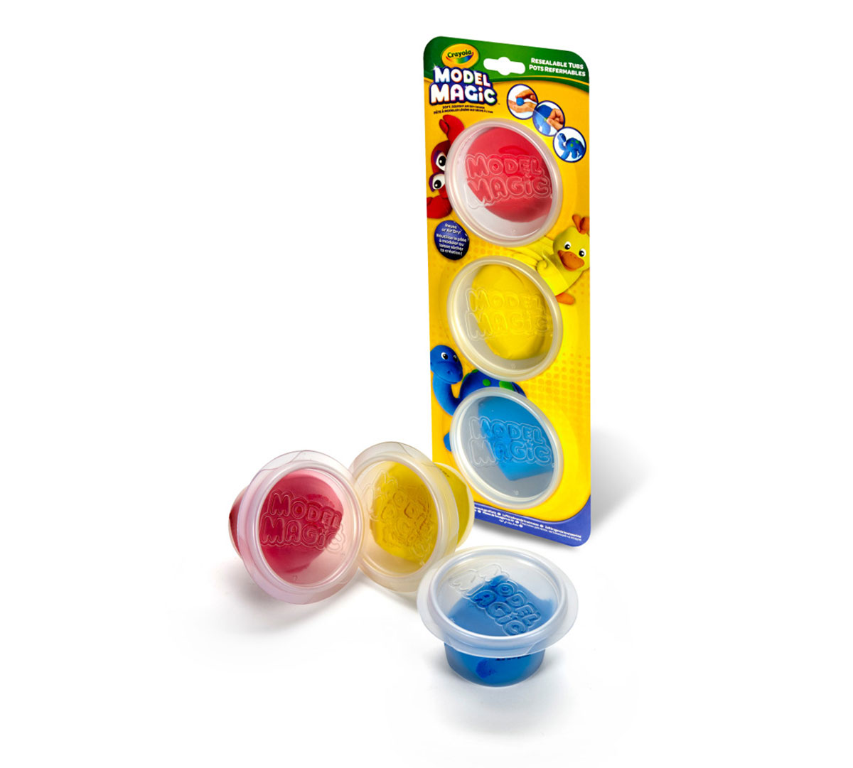 Model Magic 3 count Resealable Tubs Front and tubs