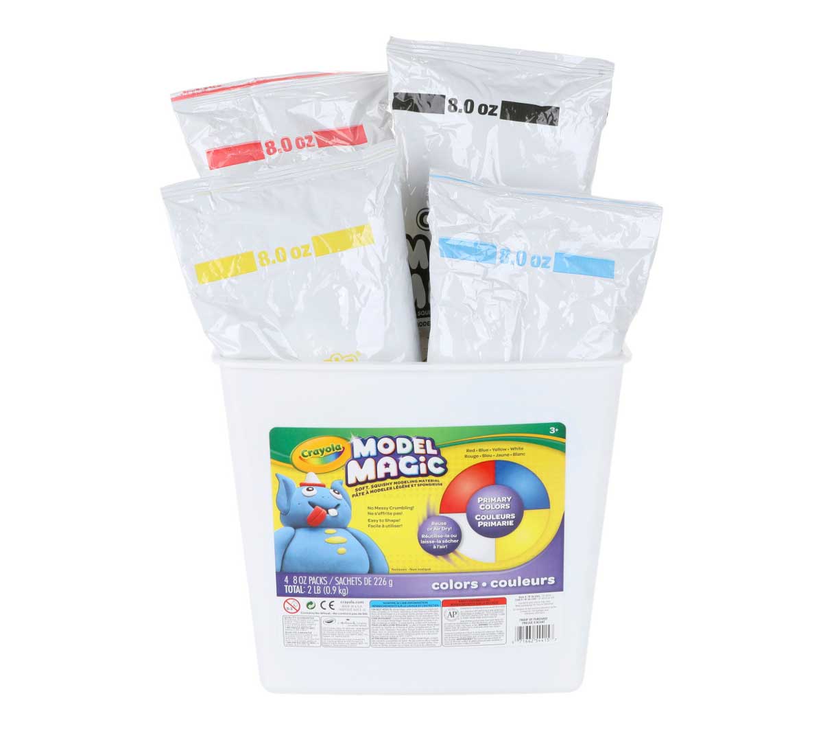 Model Magic Resealable Storage Container  Primary Colors packaging and contents
