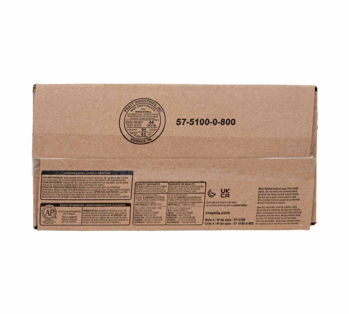 4-in-1 Air Dry Clay. (4) 2.5lb resealable buckets. classic colors.  bottom view.