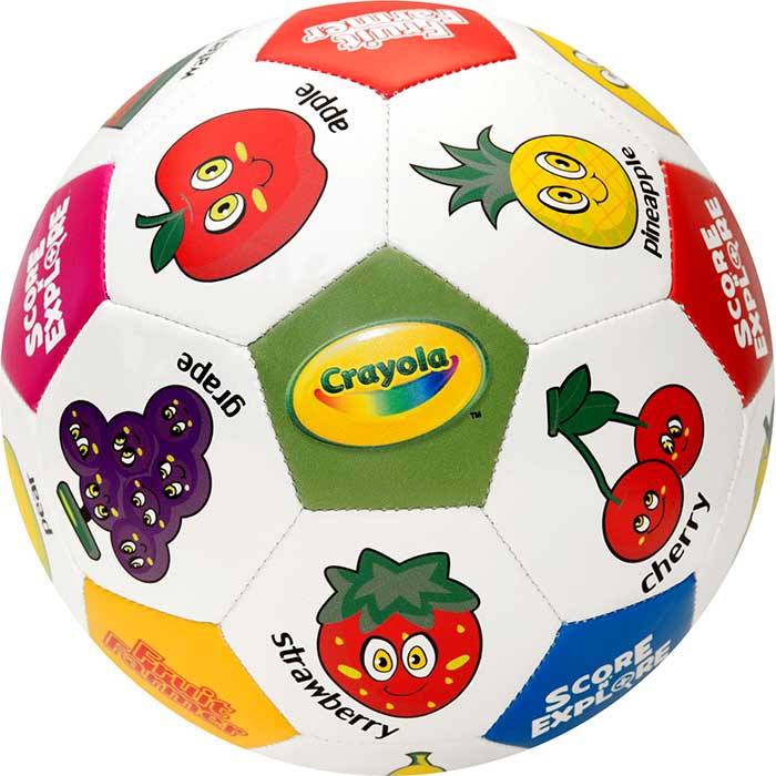 Crayola Score N' Explore Officially Licensed Learn Ball- fruit contents.