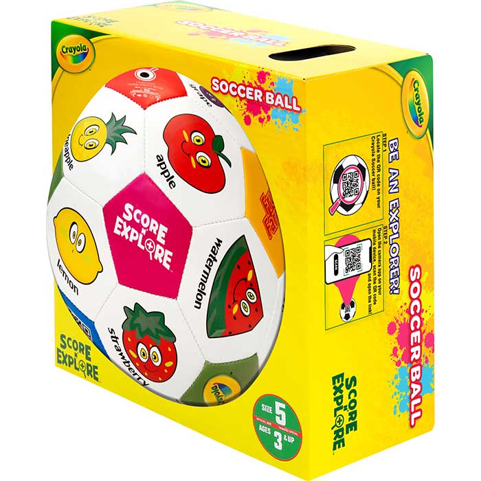 Crayola Score N' Explore Officially Licensed Learn Ball fruit side view.