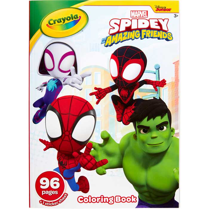Spidey & HIs Amazing Friends Coloring Book & Sticker Sheet 96 Pages. Front view.