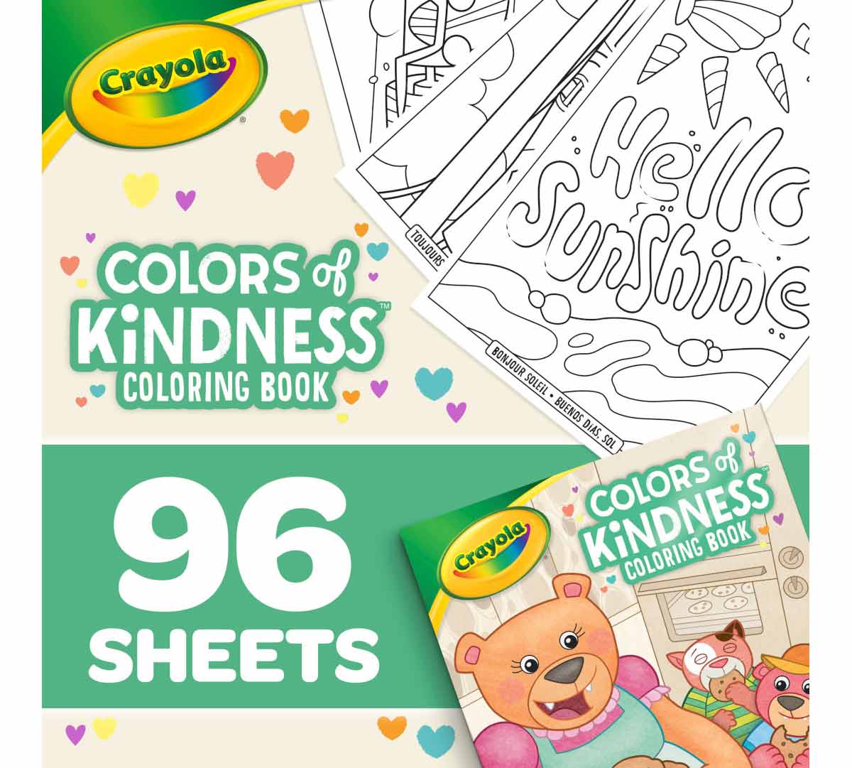 Colors of Kindness Coloring Book  96 pages.  96 sheets.
