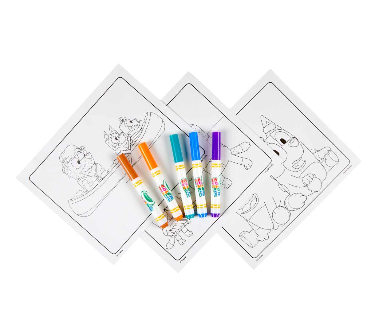 Color Wonder Mess Free Bluey Coloring Set markers and select coloring pages.
