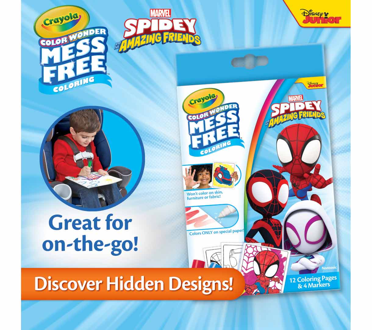 Color Wonder mini box set  Spidey and his amazing friends discover hiddendesigns!