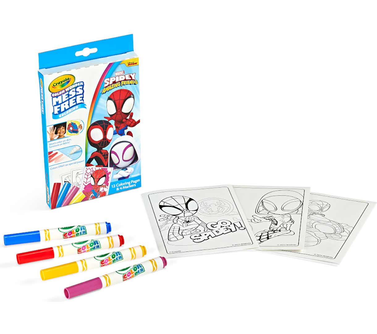 Color Wonder mini box set  Spidey and his amazing friends packaging and contents.
