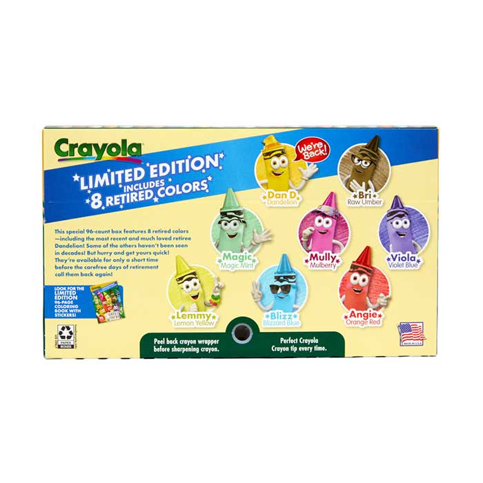 Classic & Limited Edition Crayons, 96 Crayons back view.