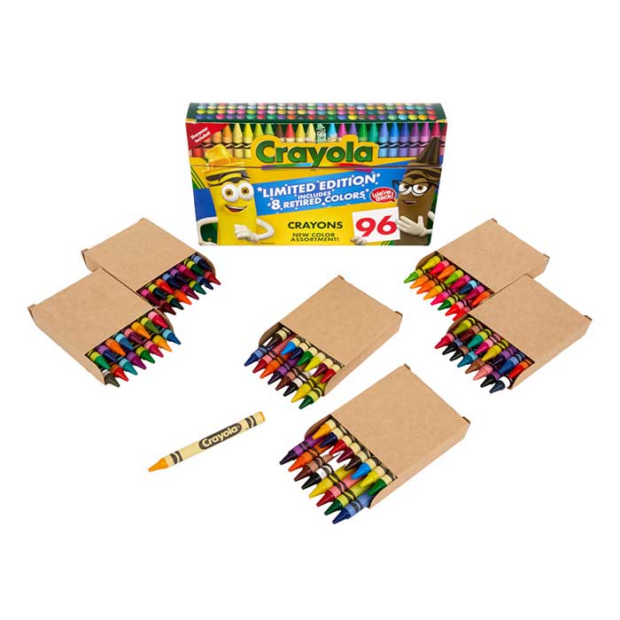 Classic & Limited Edition Crayons, 96 Crayons packaging and contents.