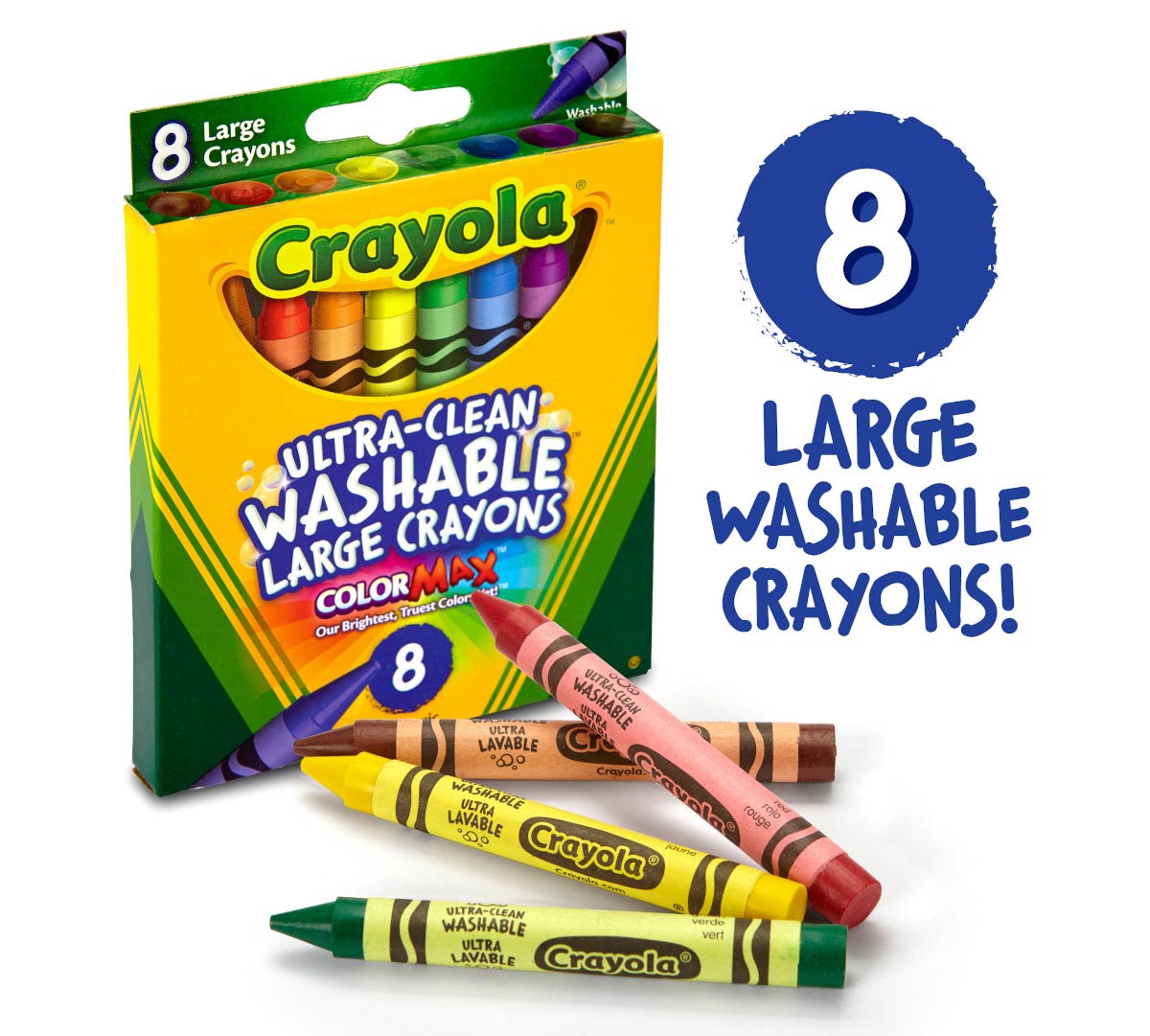 Kid's First Large Washable Crayons  8 Count