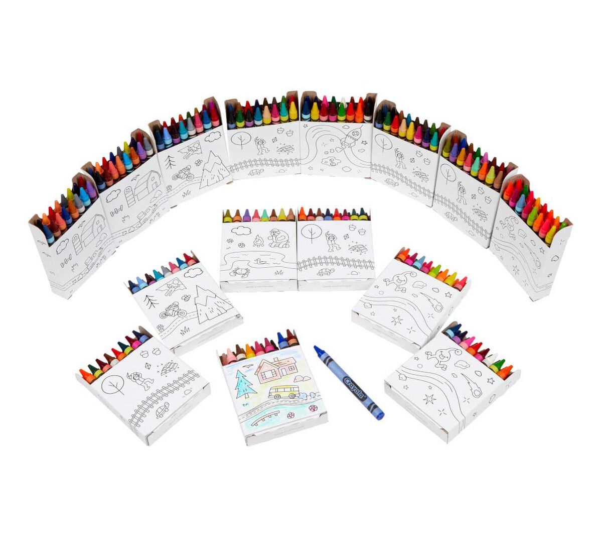 Crayons with Tub, 240 crayons, 120 colors. contents.