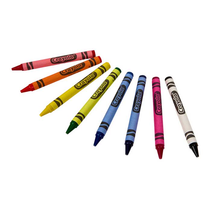 World's Favorite Colors, 8 count Crayons contents.