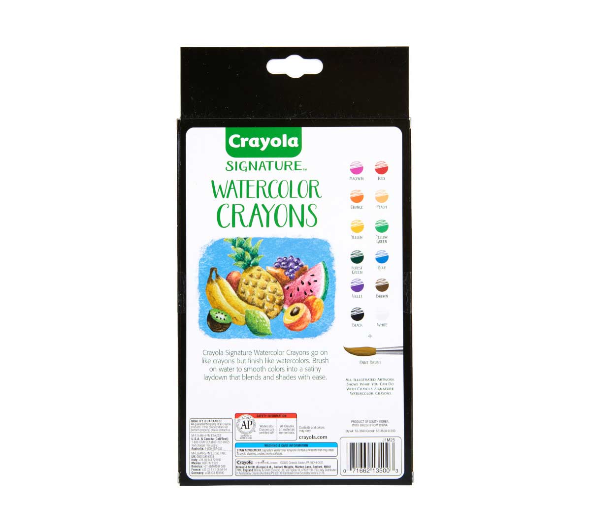 Signature Watercolor Crayons back view