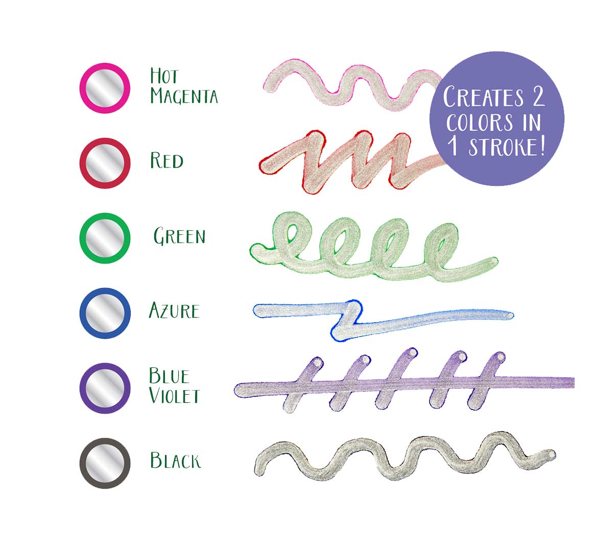 Signature Metallic Outline Paint Markers  6 Count Swatches