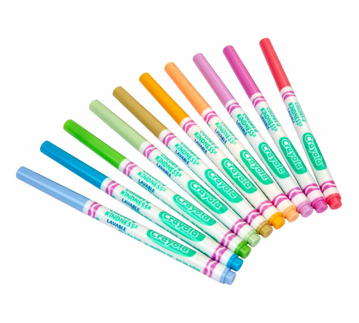 Crayola Colors of Kindness Washable Fine Tip Markers  10 count contents