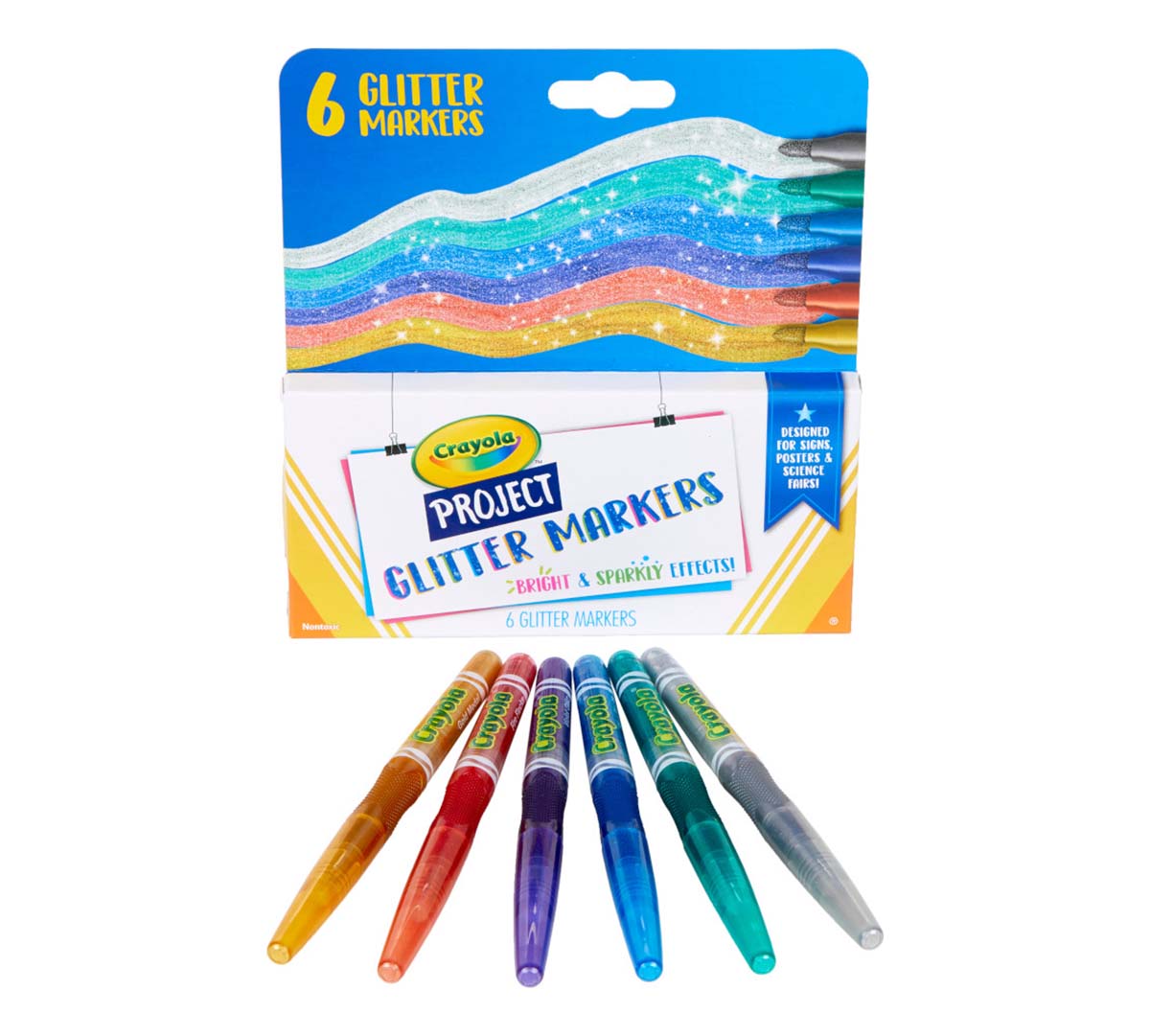 Crayola Project Glitter Markers  6 Count