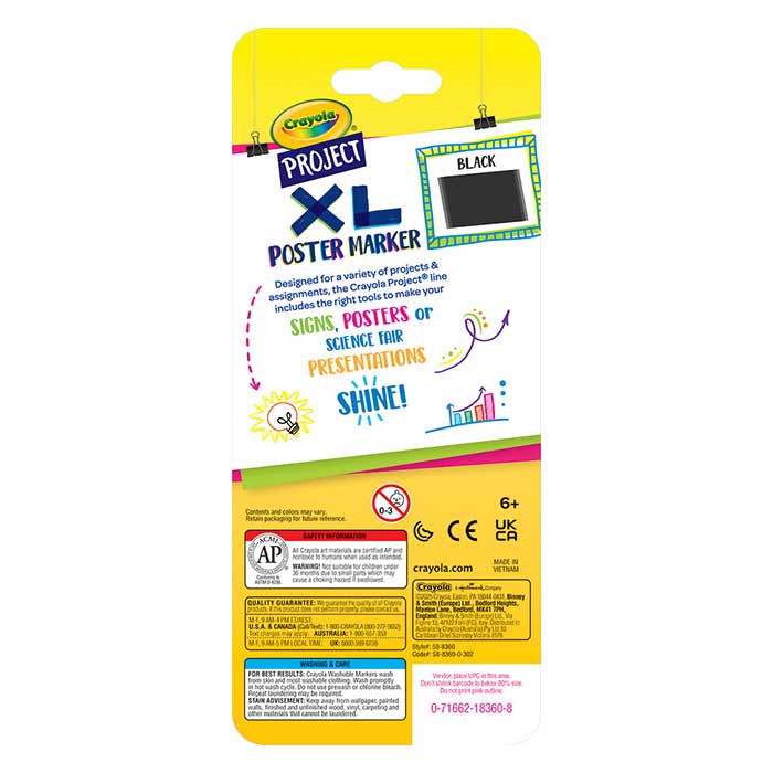 XL Poster Marker, Black back view.