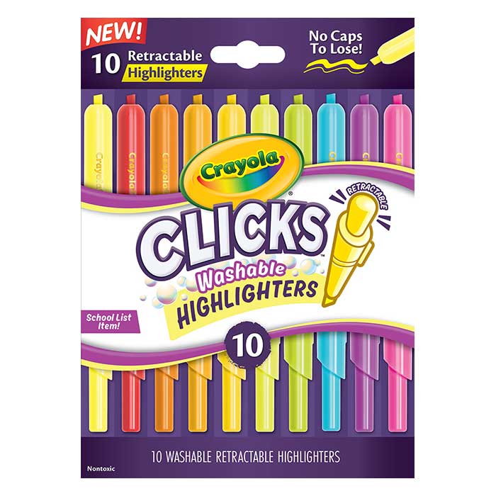 Crayola Clicks Retractable Highlighters front view