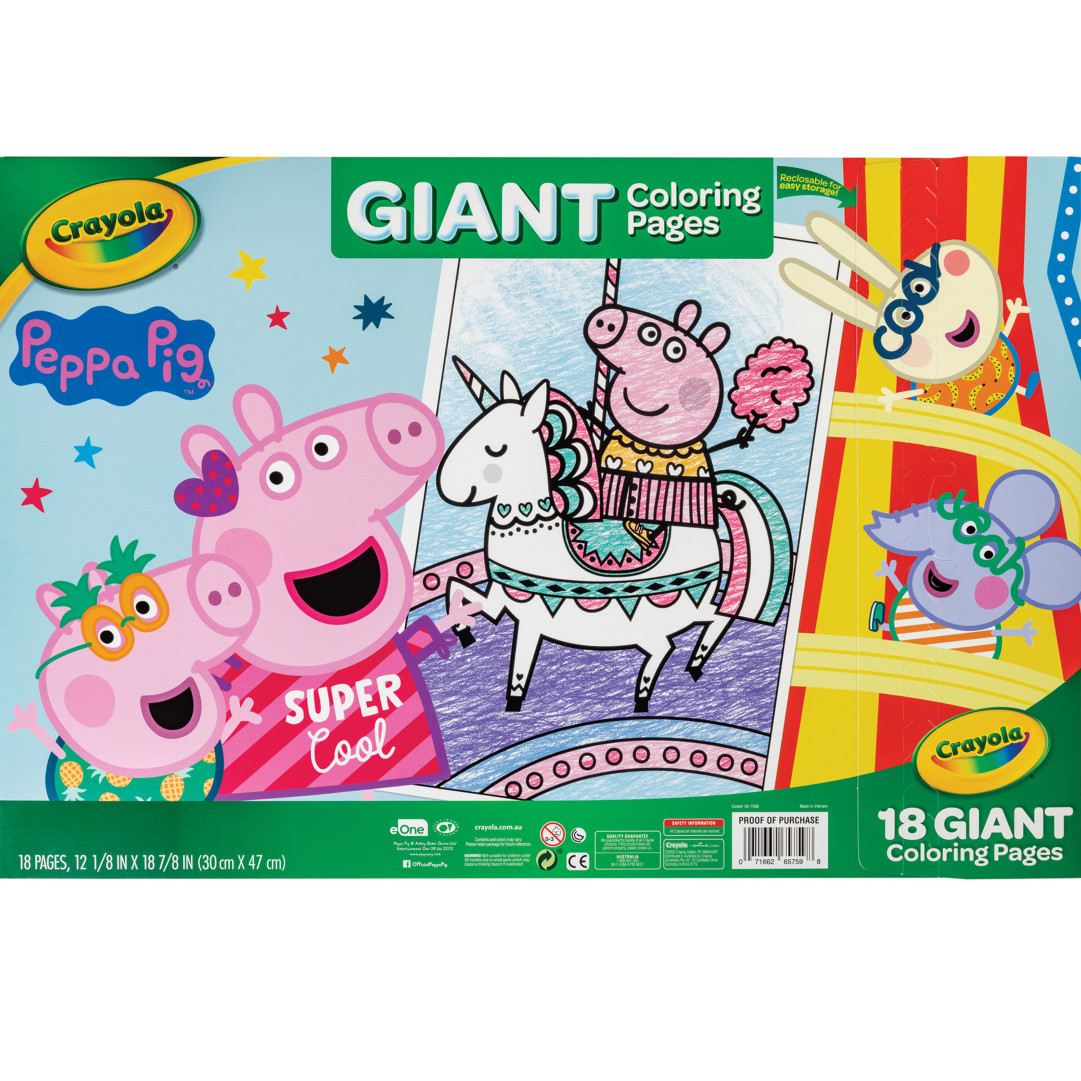 Giant Coloring Pages - Peppa Pig Back view