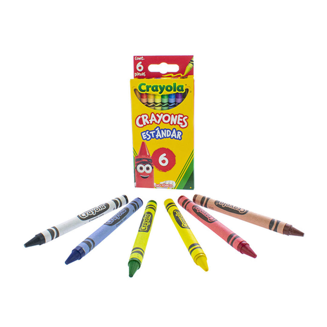 6 Crayones Estndar Packaging with contents