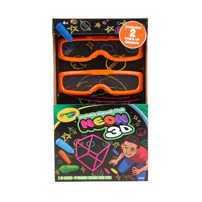 Washable Sidewalk Chalk, Neon 3D front view.