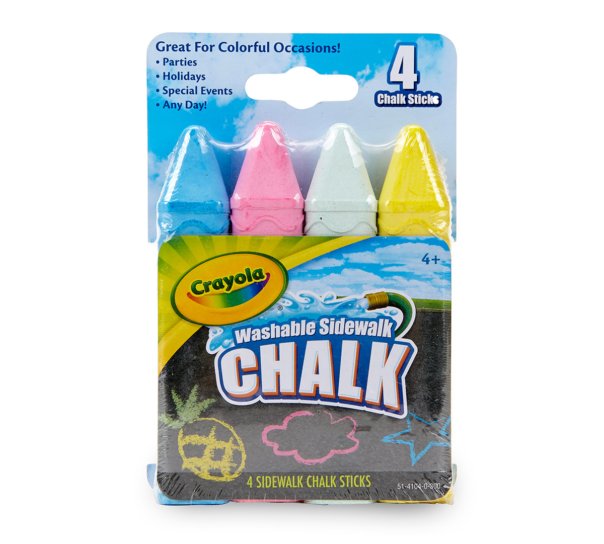 Washable Sidewalk Chalk 4 ct
