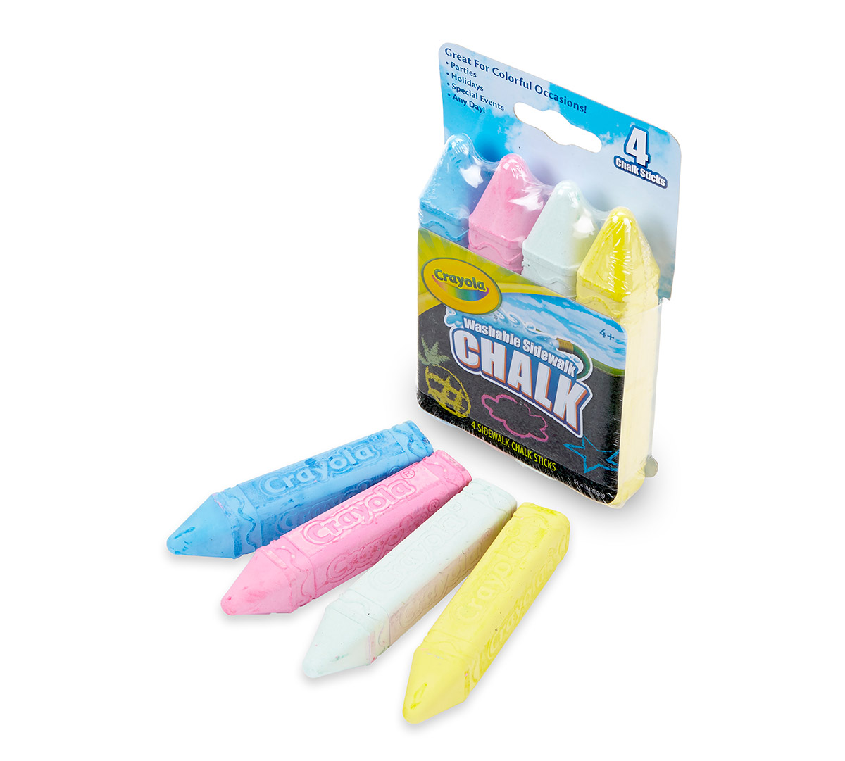 Washable Sidewalk Chalk 4 ct and sticks