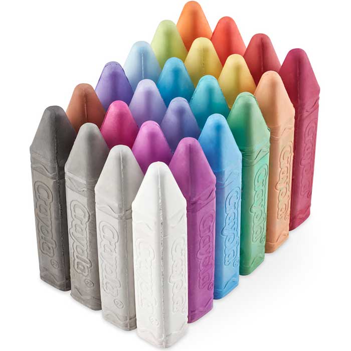 Washable Sidewalk Chalk, Glitter, 24 Count. contents.