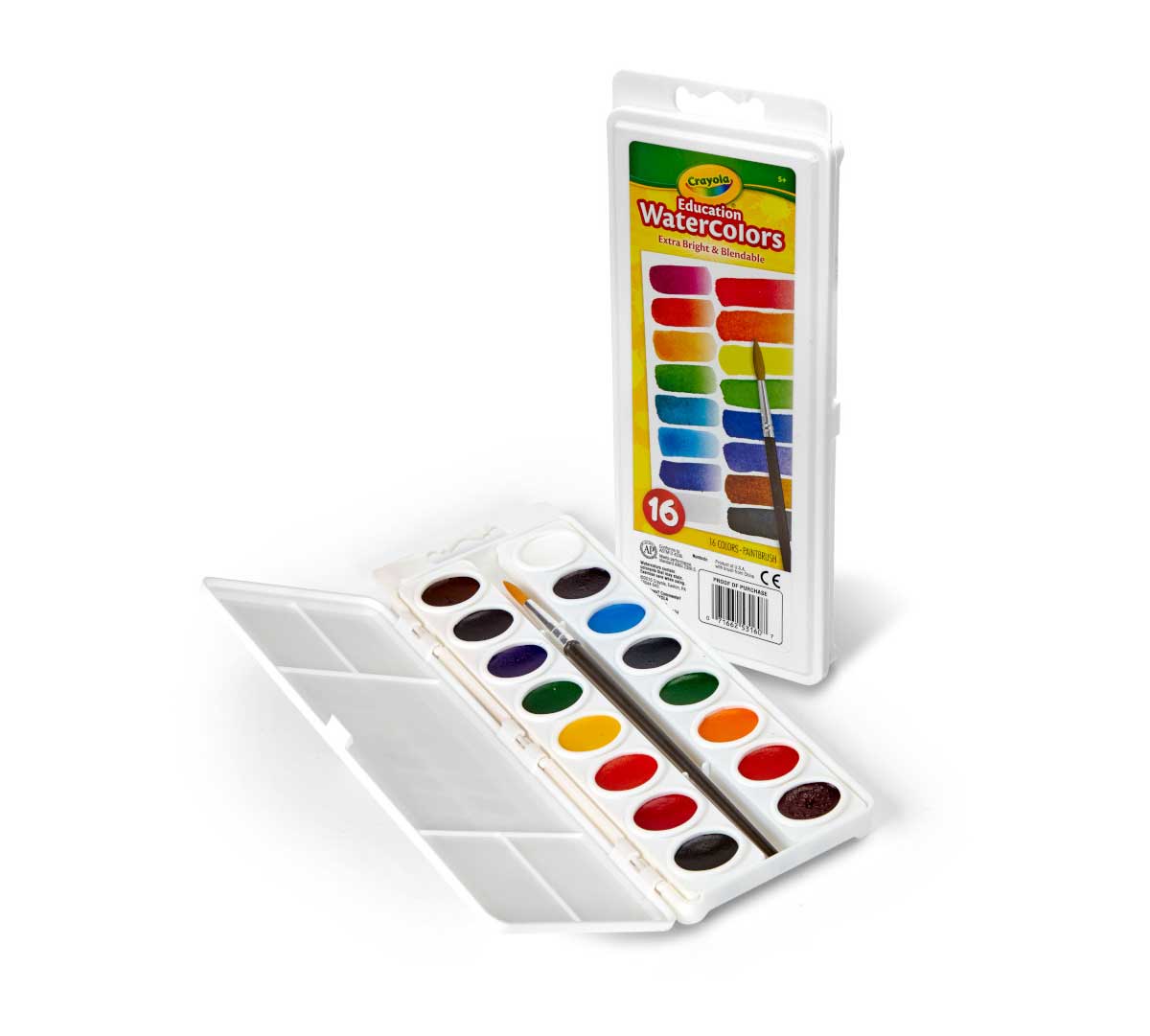 Watercolor Paints  16 count packaging and contents