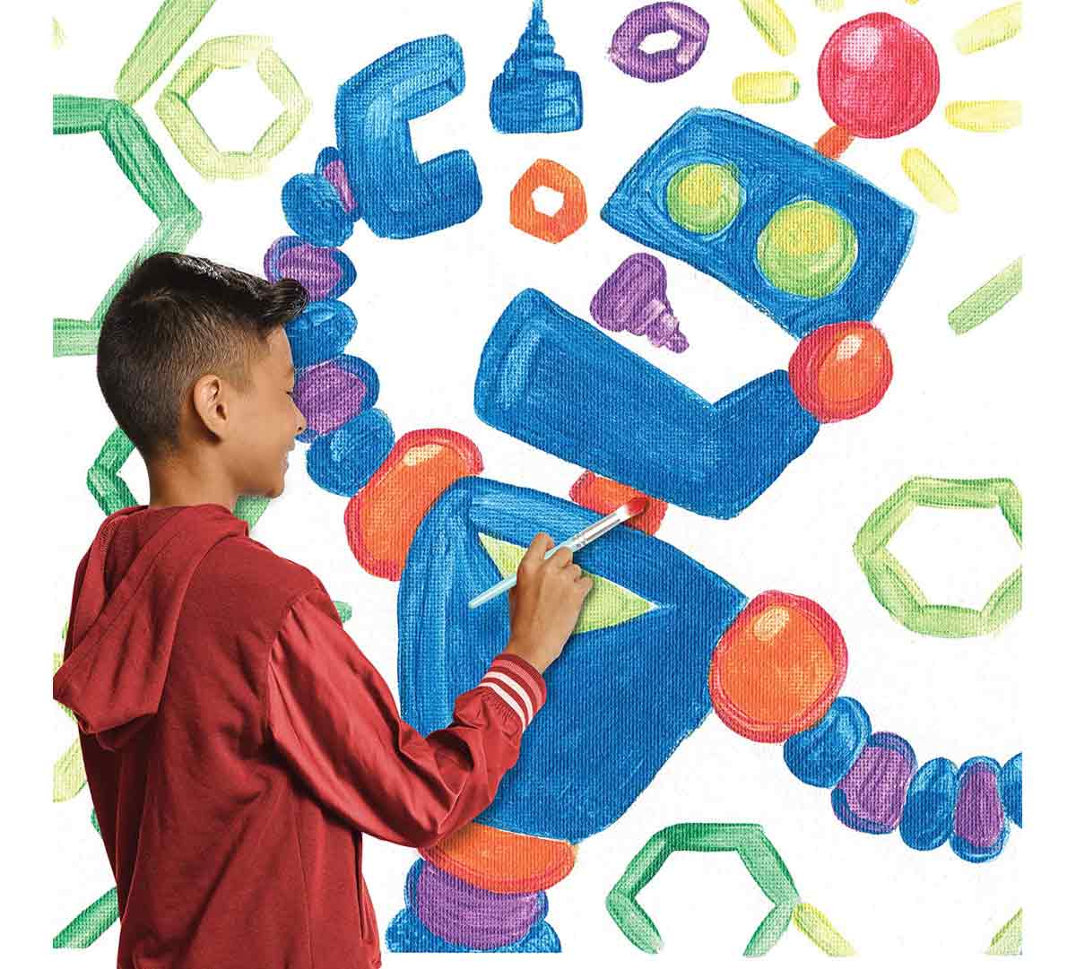 Washable Paint Pots with Brush  18 Count