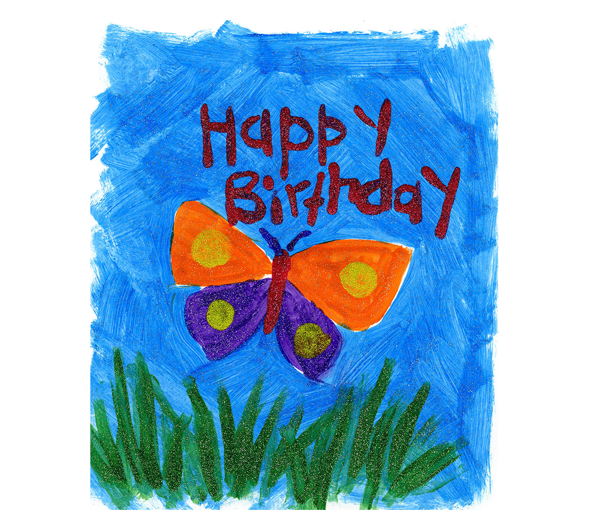  Happy Birthday image made using Washable Project Paint Glitter 6 count