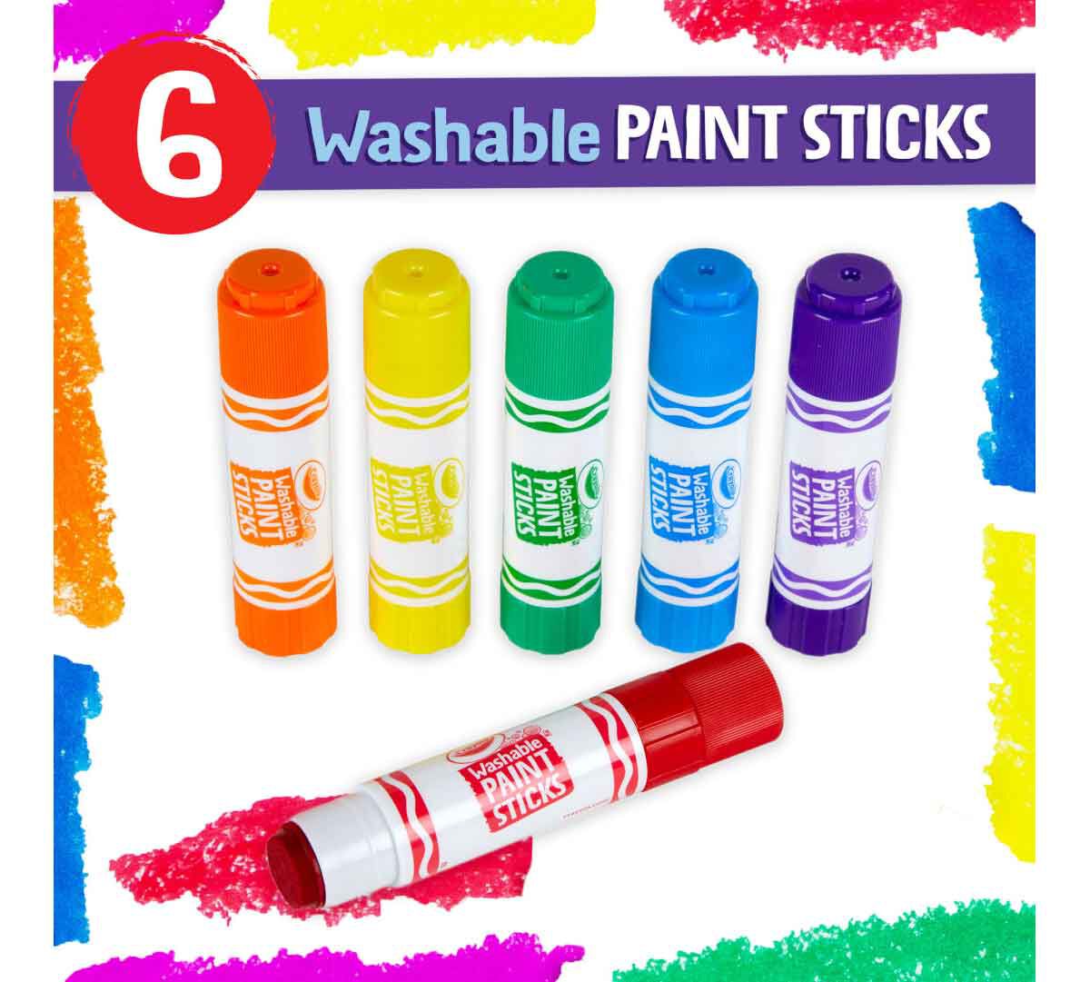 Washable paint sticks, kids paint set, 6 count. washable paint sticks.