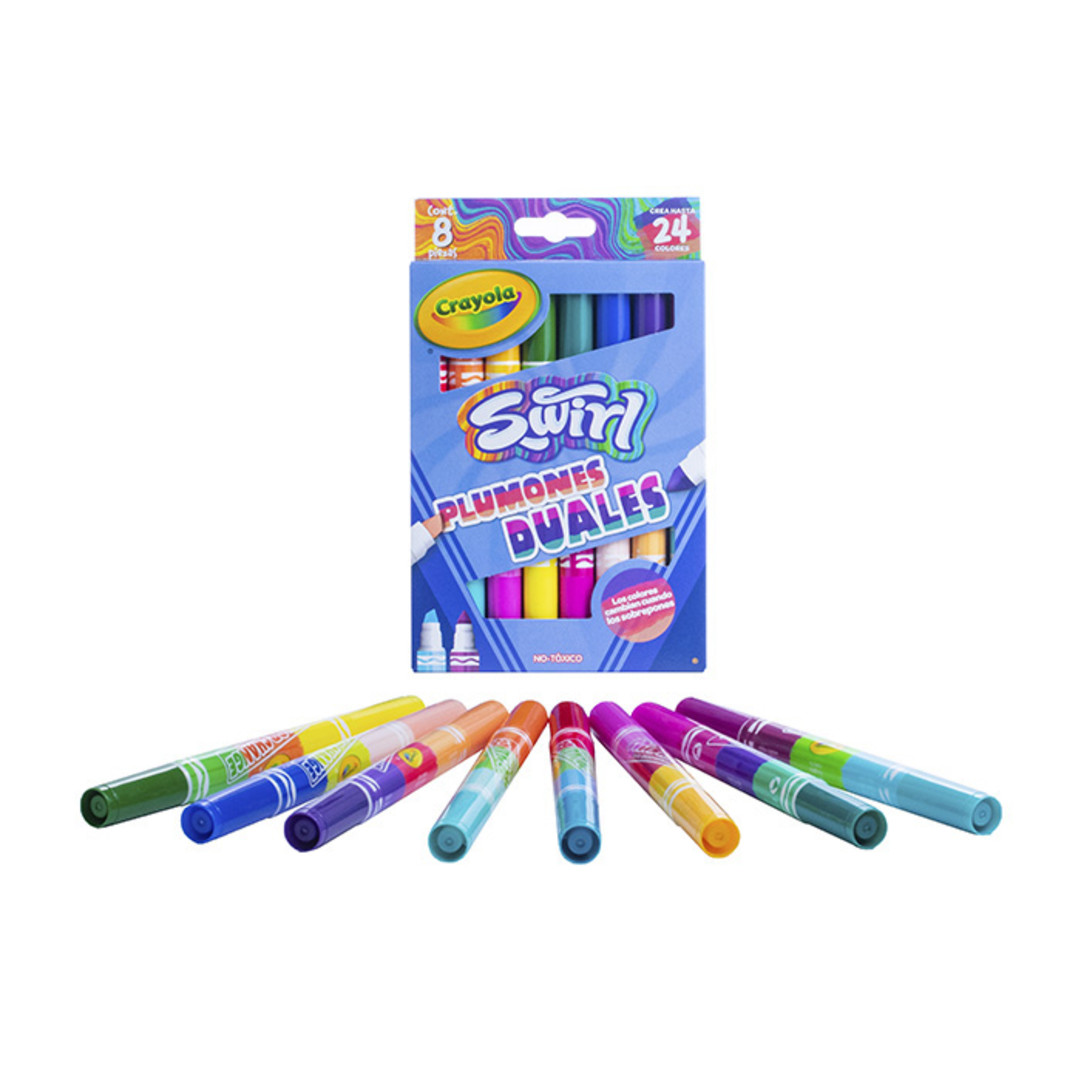 8 Plumones Dulaes Swirl Packaging with contents