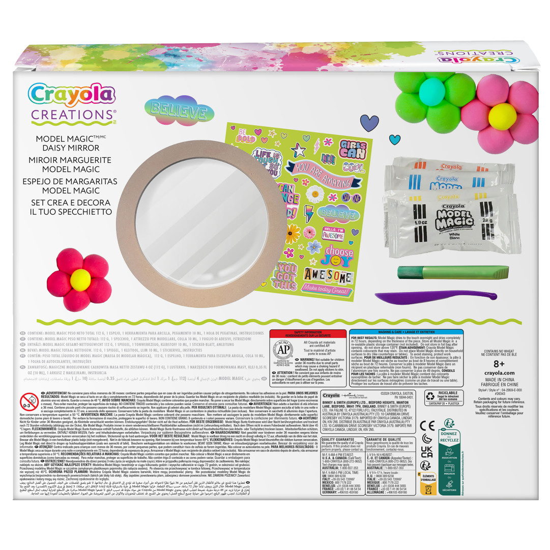 Creations® - Model Magic Daisy Mirror Kit Back view