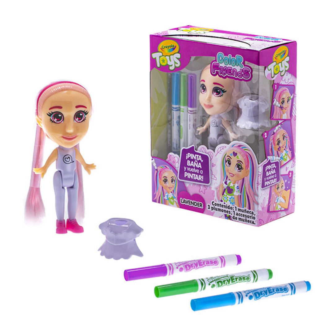 TOYS COLOR FRIENDS LAVENDER Packaging with contents