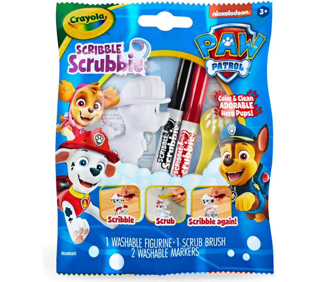 Scribble Scrubbie Paw Patrol  1 count. Marshall packaging front view.