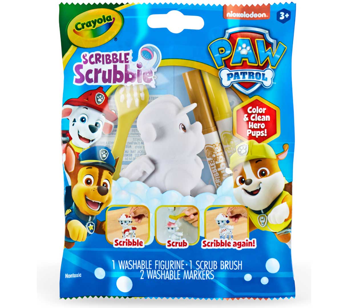 Scribble Scrubbie Paw Patrol  1 count. Rubble packaging front view.