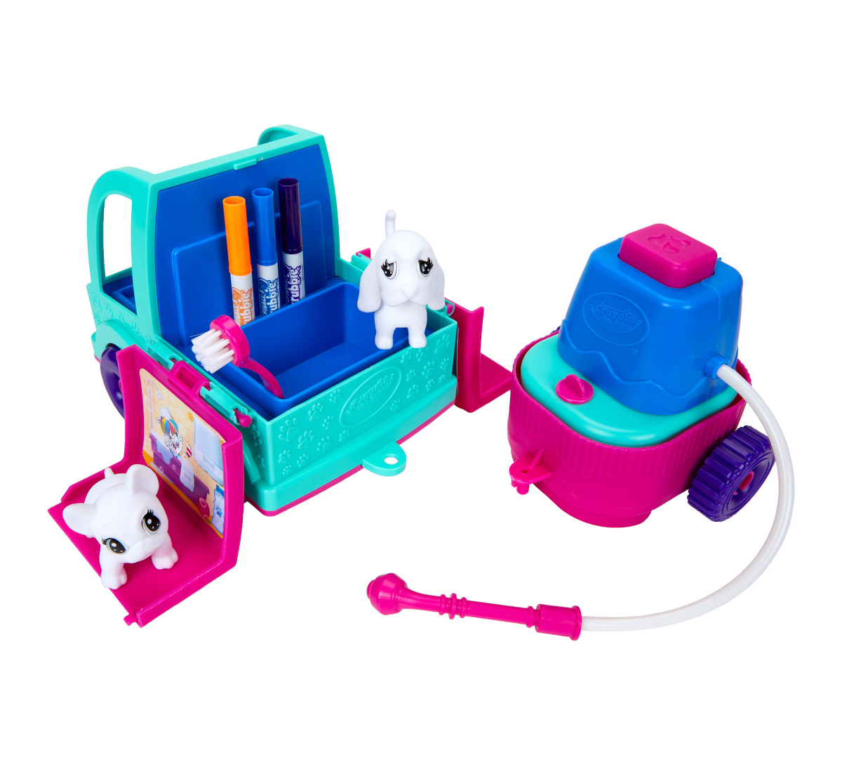 Scribble Scrubbie Pet Grooming Truck contents