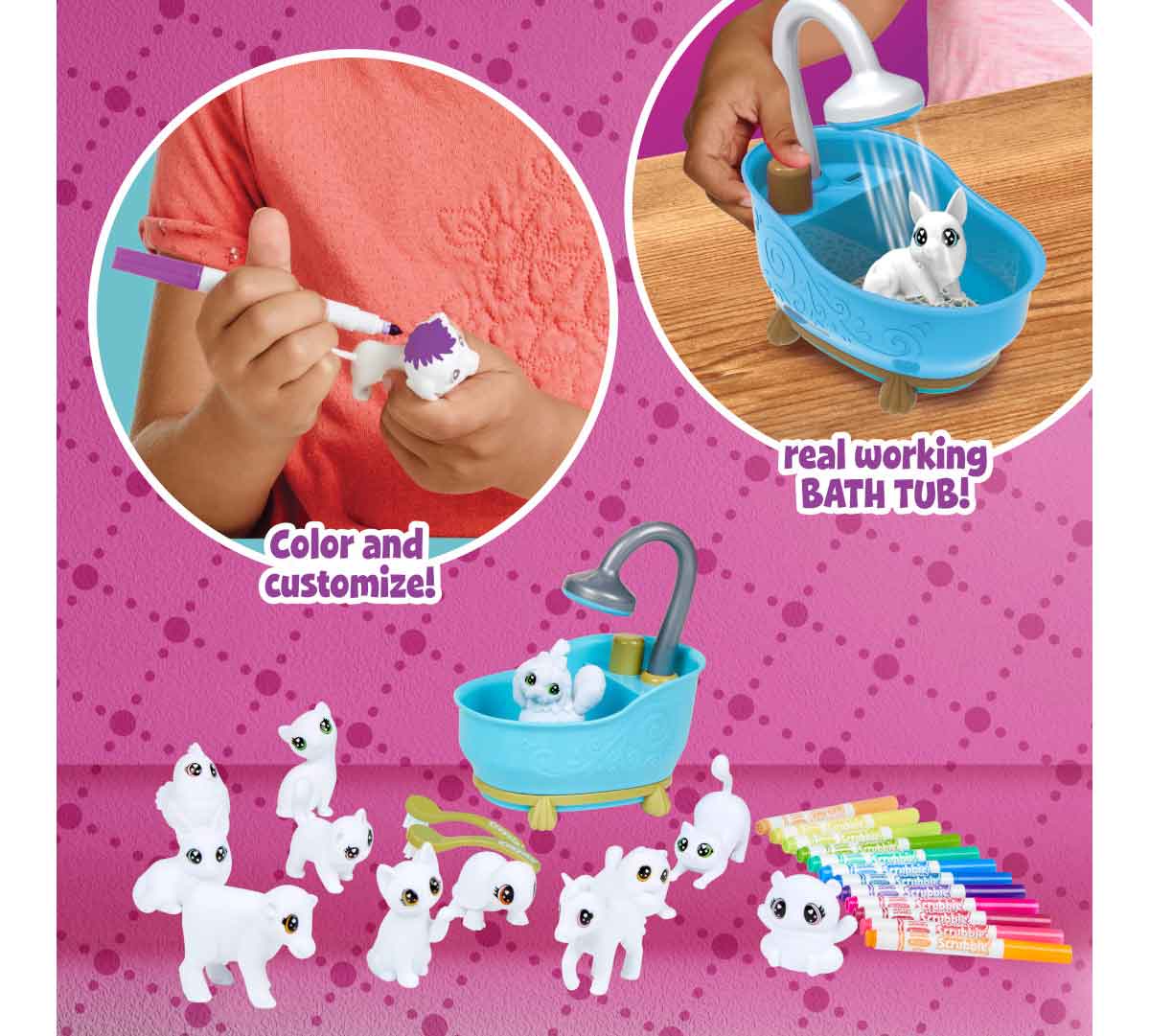 Scribble Scrubbie Mega Pack. Color and Customize. Real working bath tub