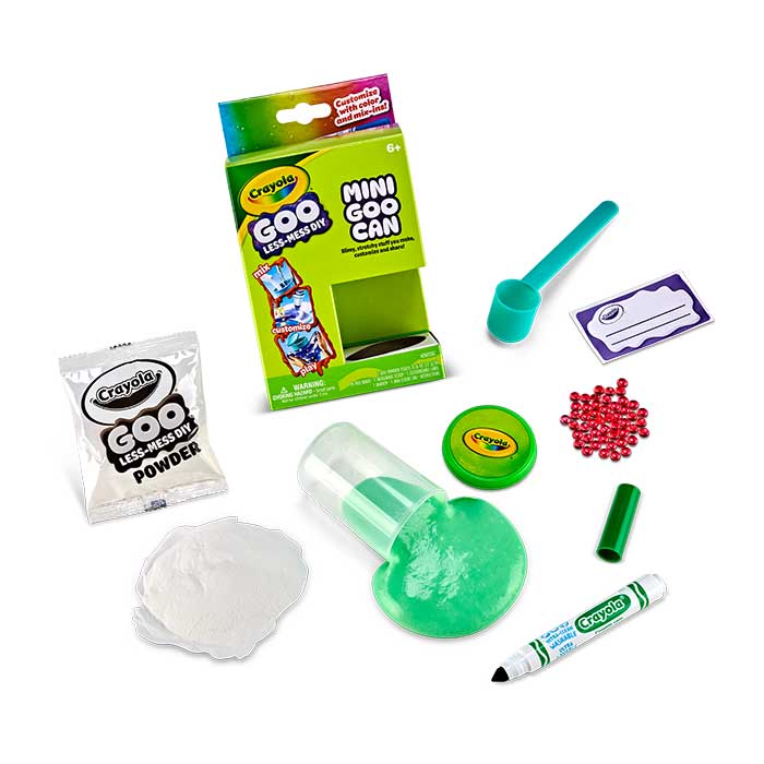 74-76839-R-204 Crayola Goo Mini Can packaging and contents.