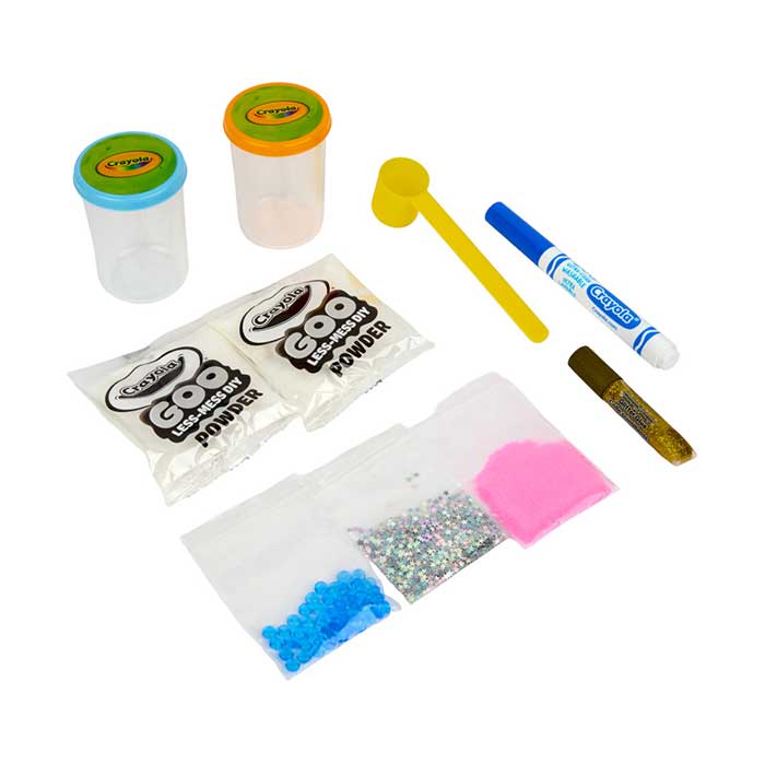 Crayola Goo Satisfying Booster Pack contents.