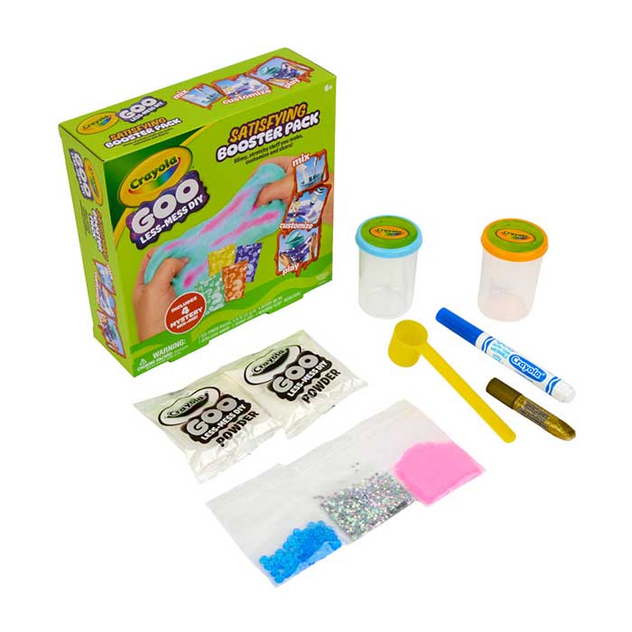 Crayola Goo Satisfying Booster Pack packaging and contents.