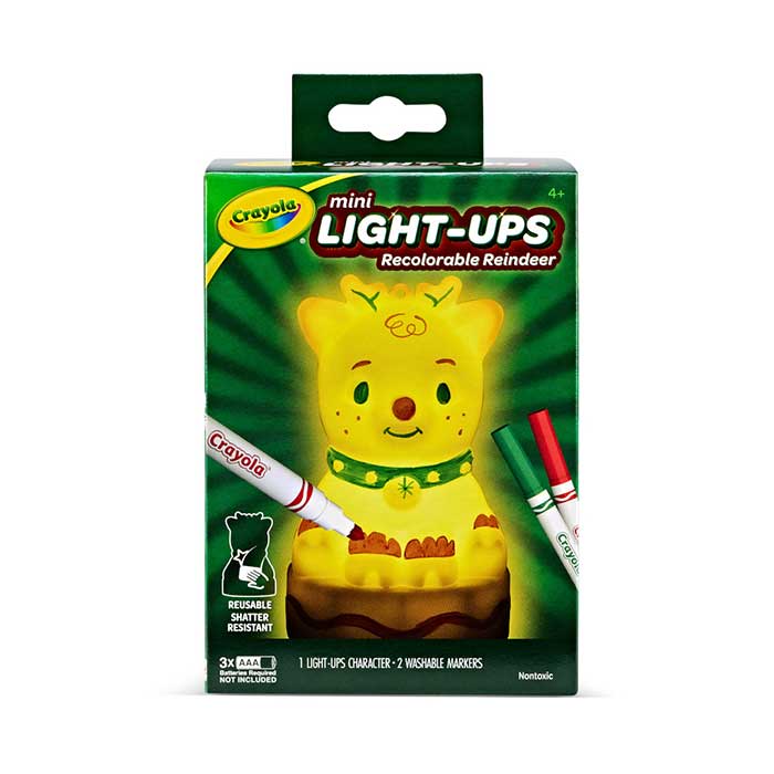 Light-Ups Recolorable Mini Reindeer front view.