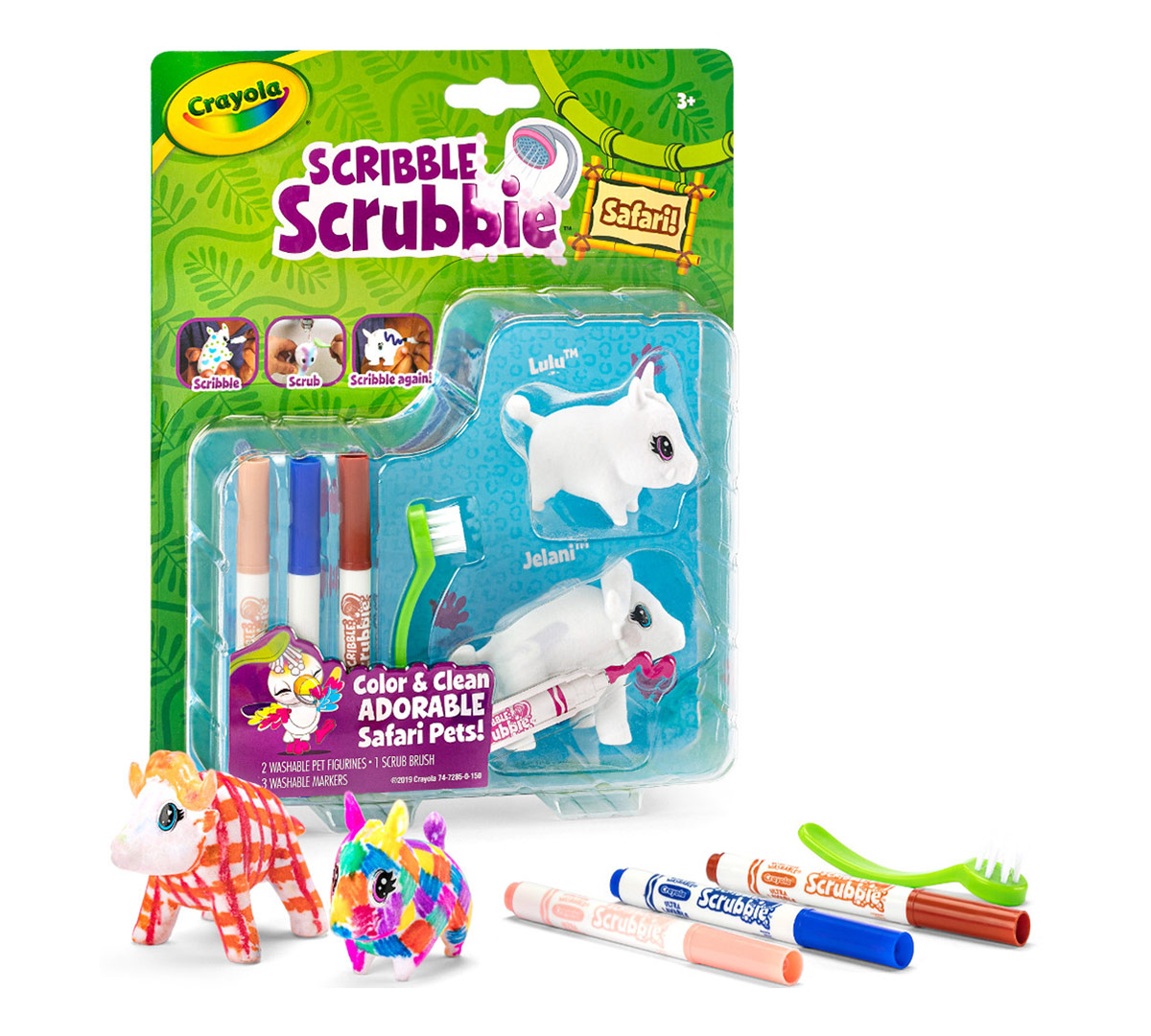Scribble Scrubbie Safari Animals  Warthog & Buffalo 2ct.