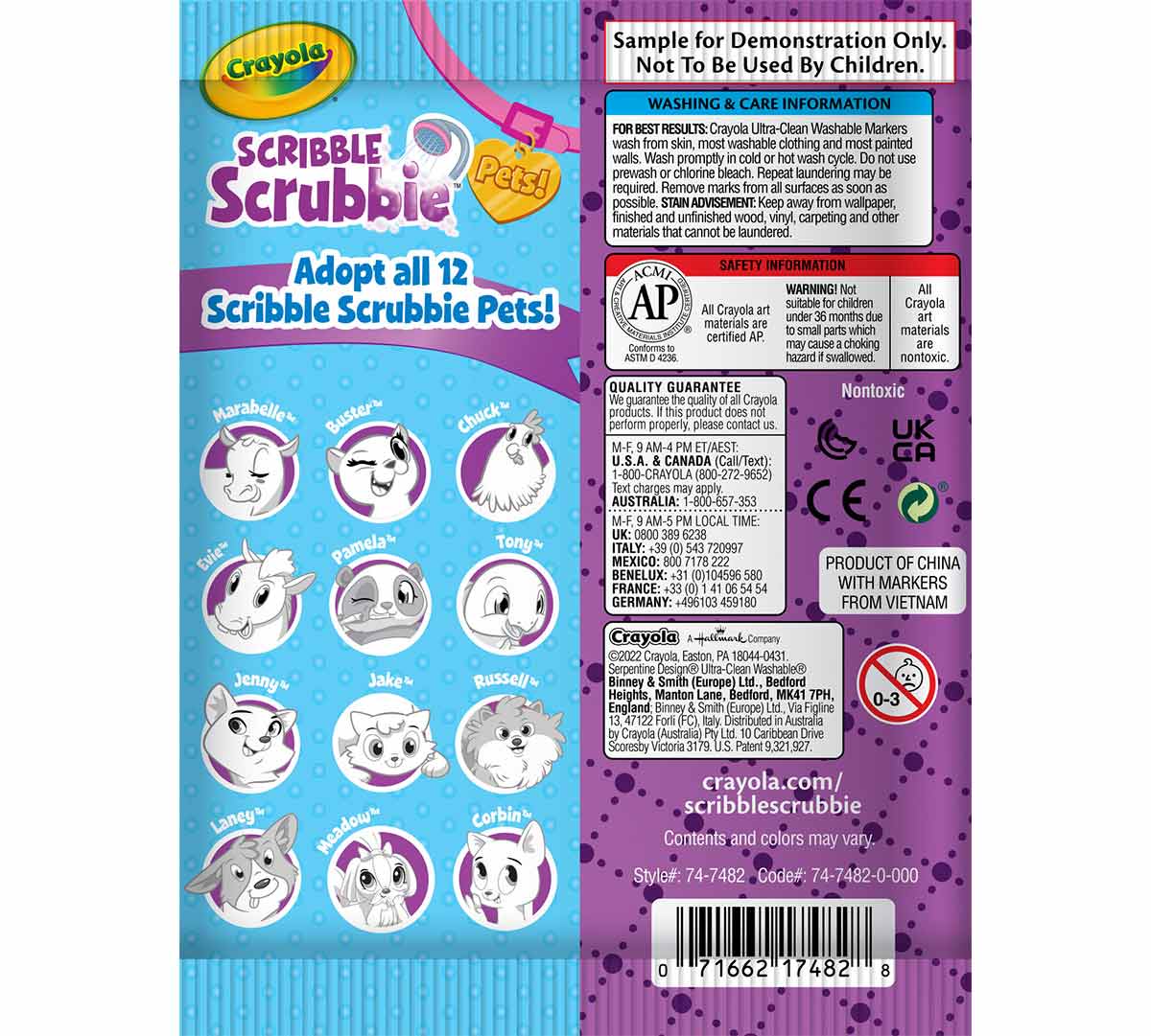 Scribble Scrubbie Pet  Mystery 1 count back view